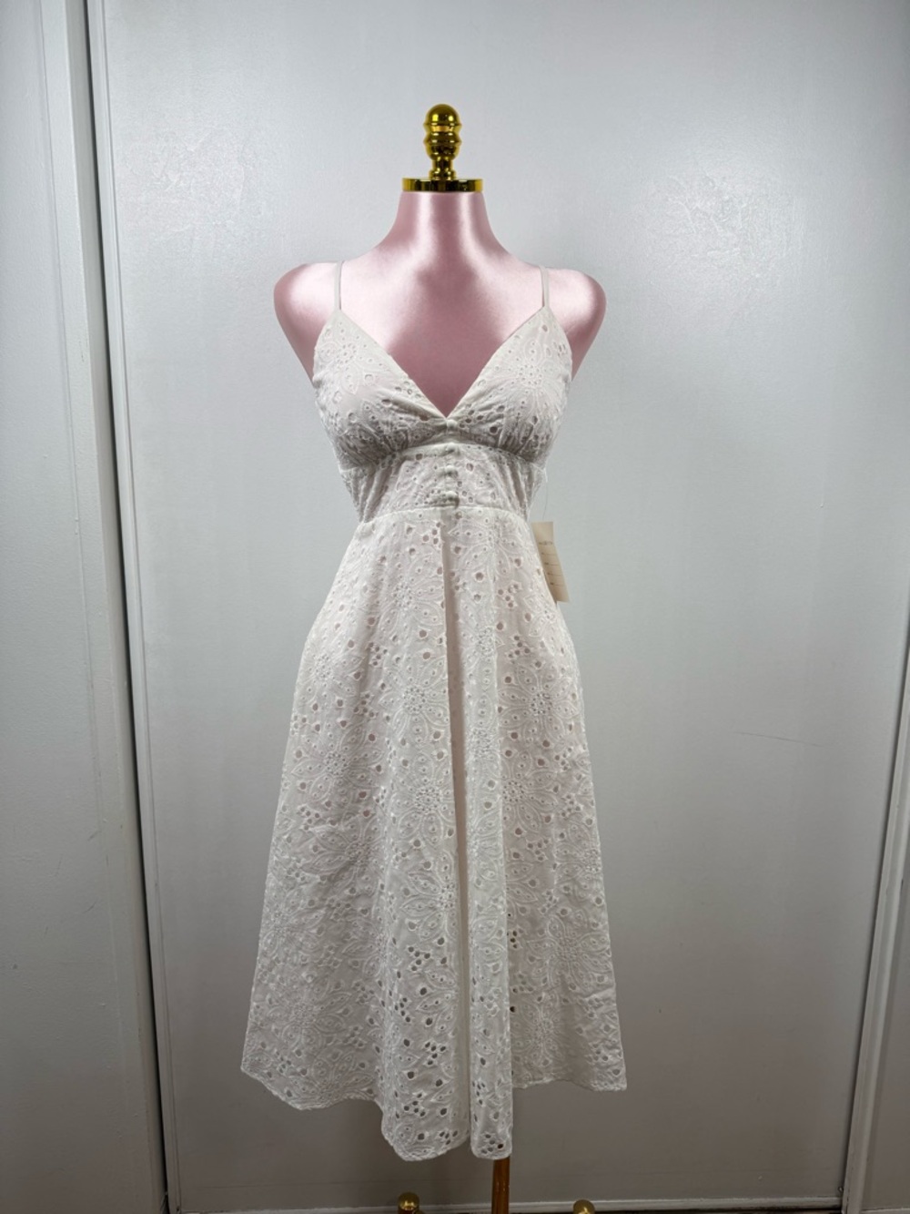 Sienna Sky White Eyelet Lace Spaghetti Strap Sundress - Picture 2 of 6